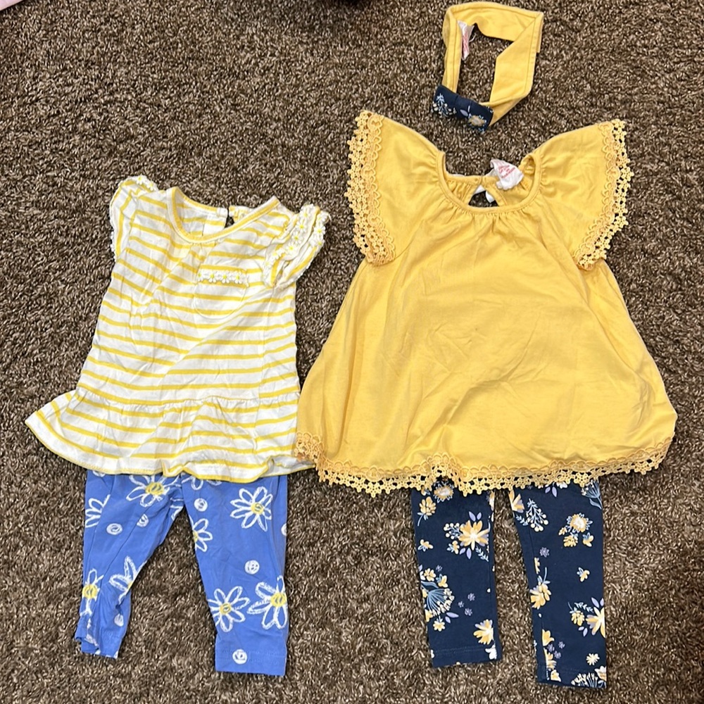 Set of 2 short sleeve shirt and pant sets